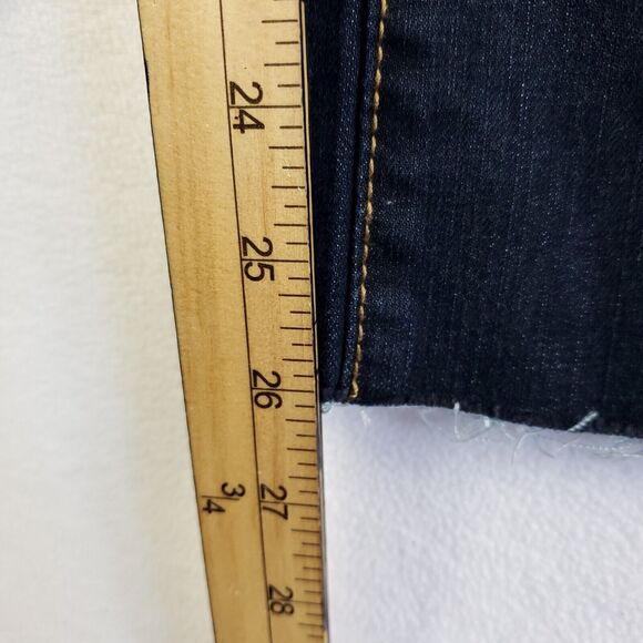 Old Navy Jeans Womens 8 Flirt Bootcut Raw Hem Blue Mid Rise Stretch Pants - Picture 4 of 16